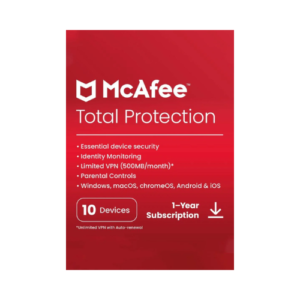 McAfee Total Protection 2026 Antivirus with VPN for 10 Devices